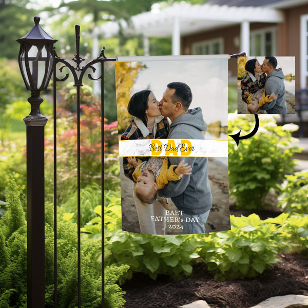 Personalized Best Dad Ever Photo Garden Flag