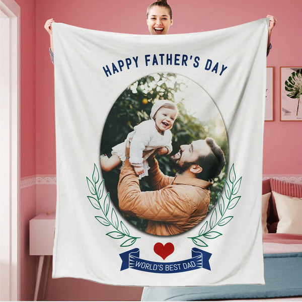 Personalized Happy Father's Day Photo Blanket