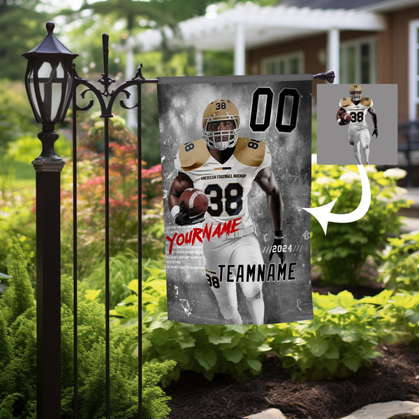 Personalized Football Team Name Photo Garden Flag