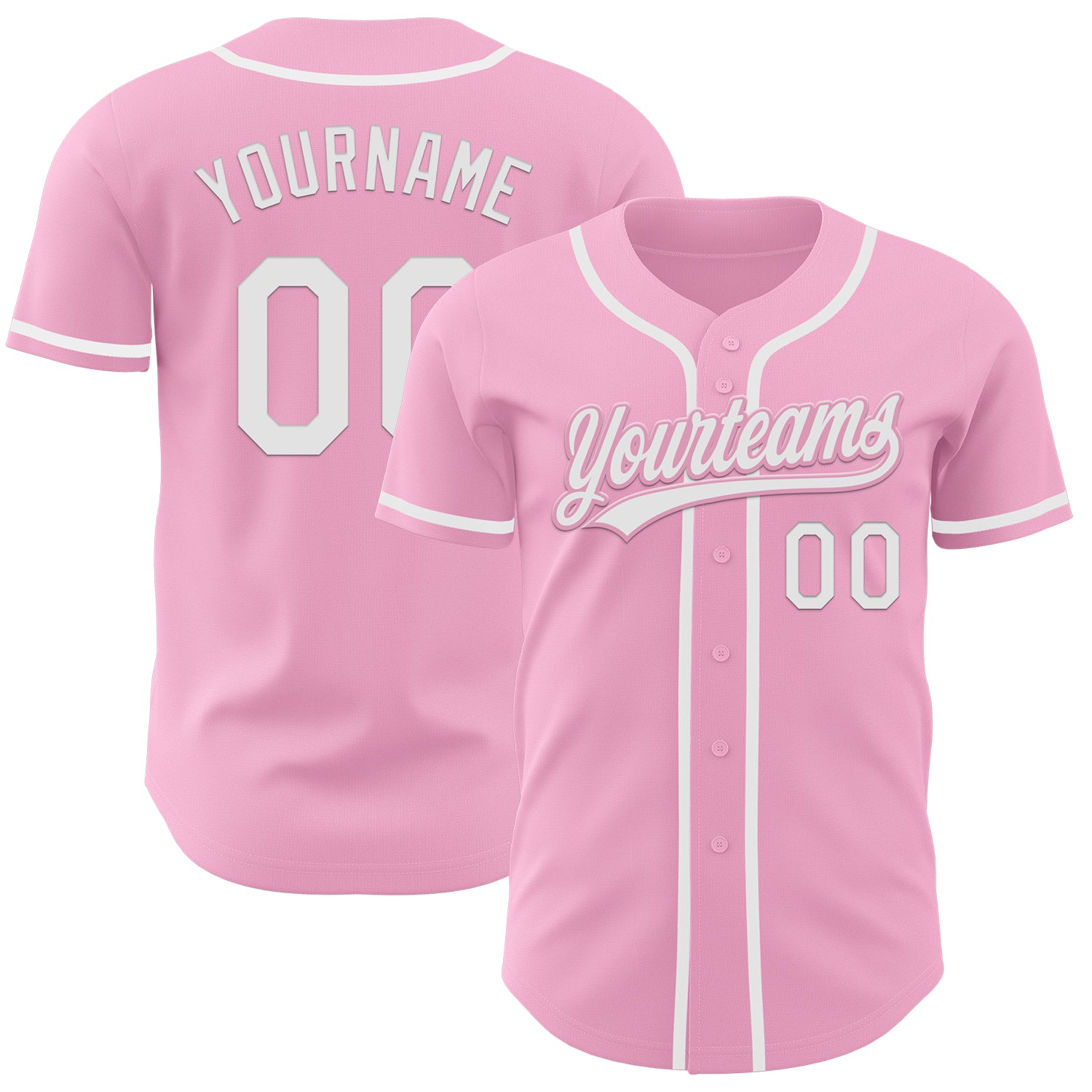 2024 Custom Light Pink White Authentic Baseball Jersey Sale Online ...