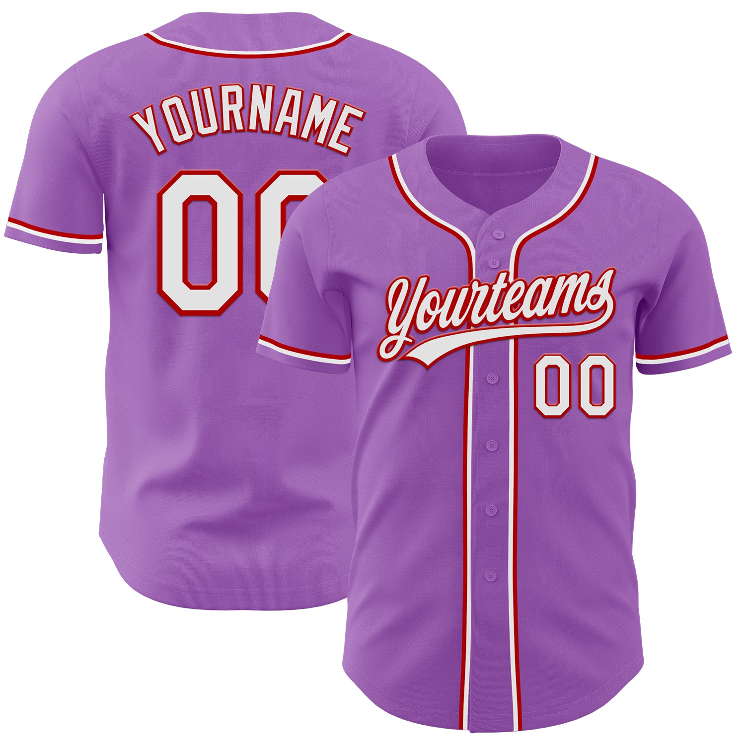 2024 Custom Medium Purple WhiteRed Authentic Baseball Jersey Sale