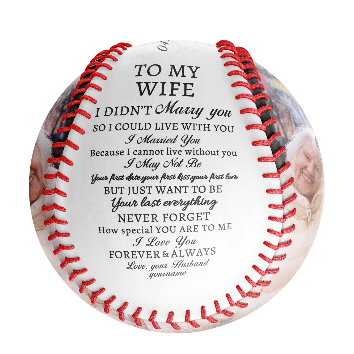 Personalized To My Wife Name Baseballs