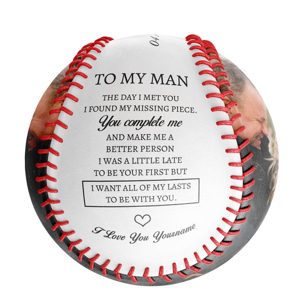 Personalized To My Man Name Baseballs