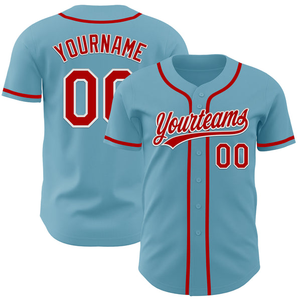 Custom Shadow Blue Red-White Authentic Baseball Jersey