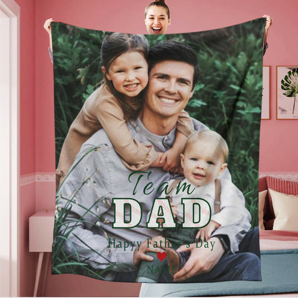 Personalized Team Dad Photo Blanket