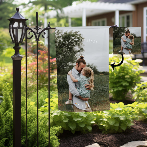 Personalized World Greatest Dad Photo Garden Flag