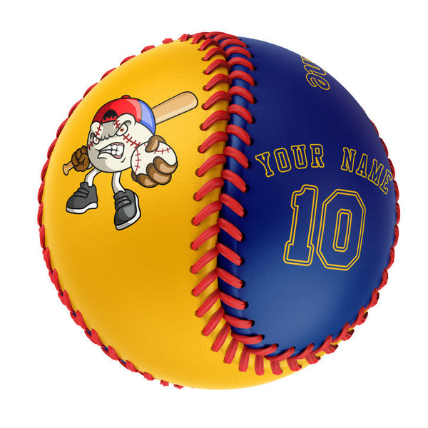 Personalized Gold Royal Split Half Leather Royal Authentic Baseballs