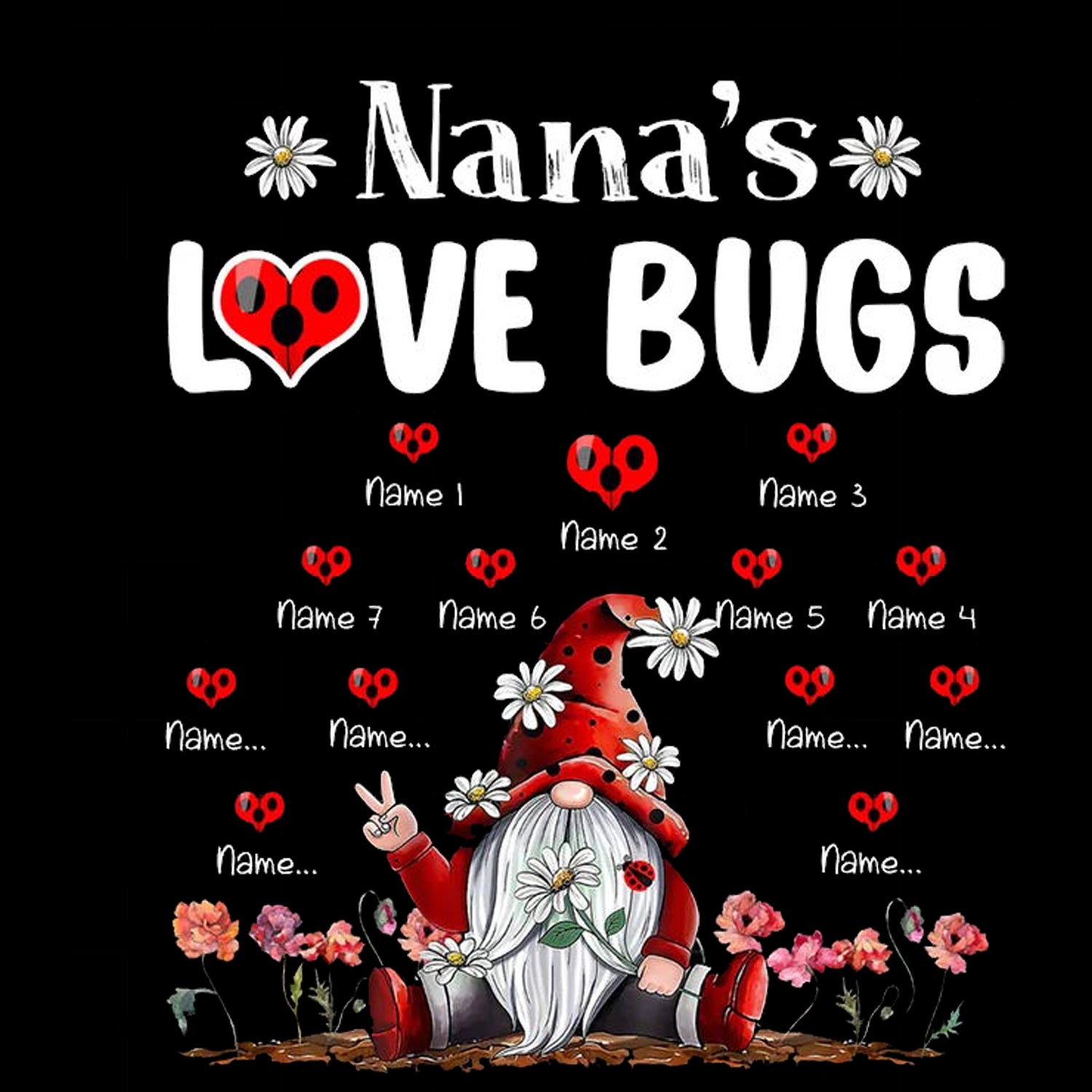 Personalized Nana's Love Bugs Father's Day T-Shirt