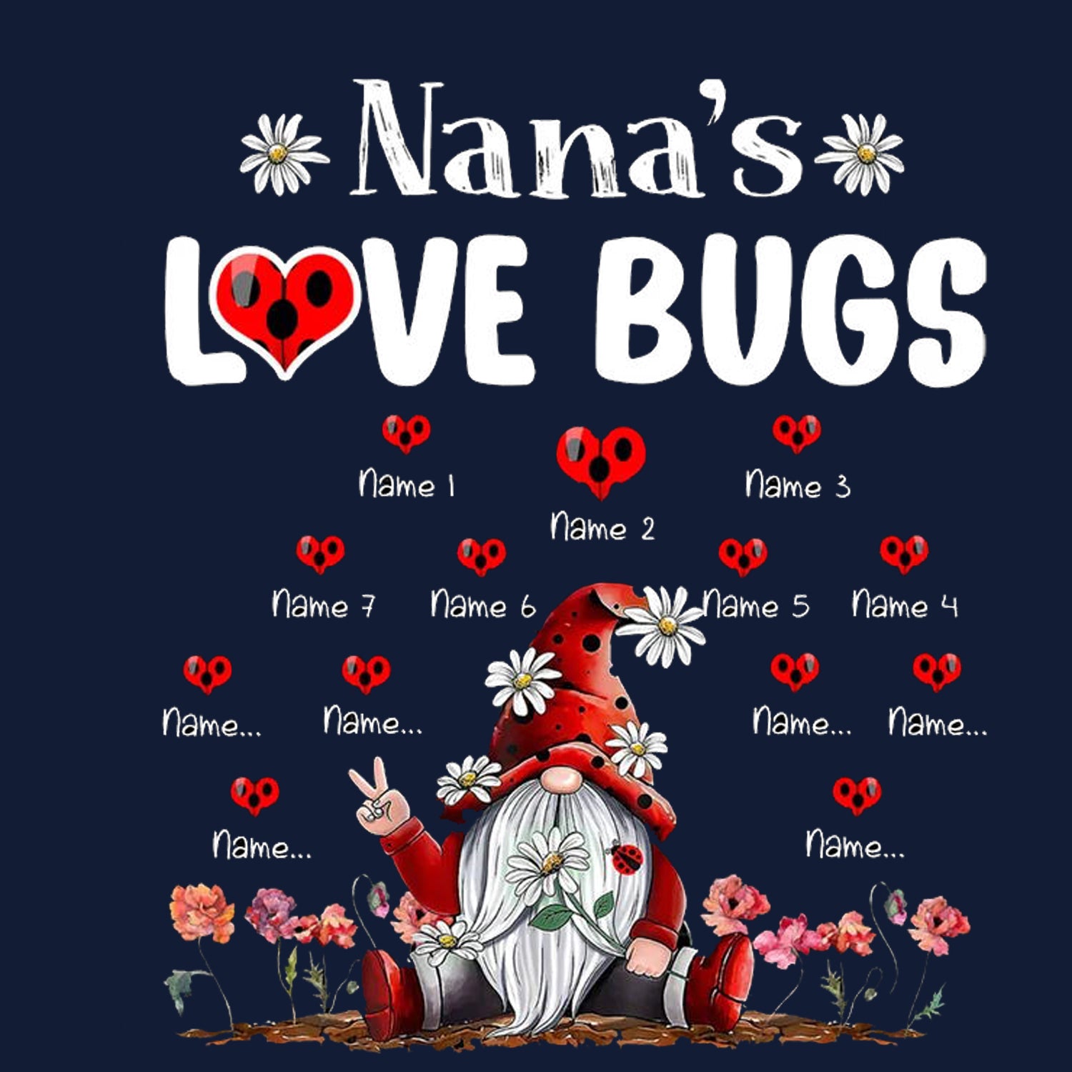 Personalized Nana's Love Bugs Father's Day T-Shirt