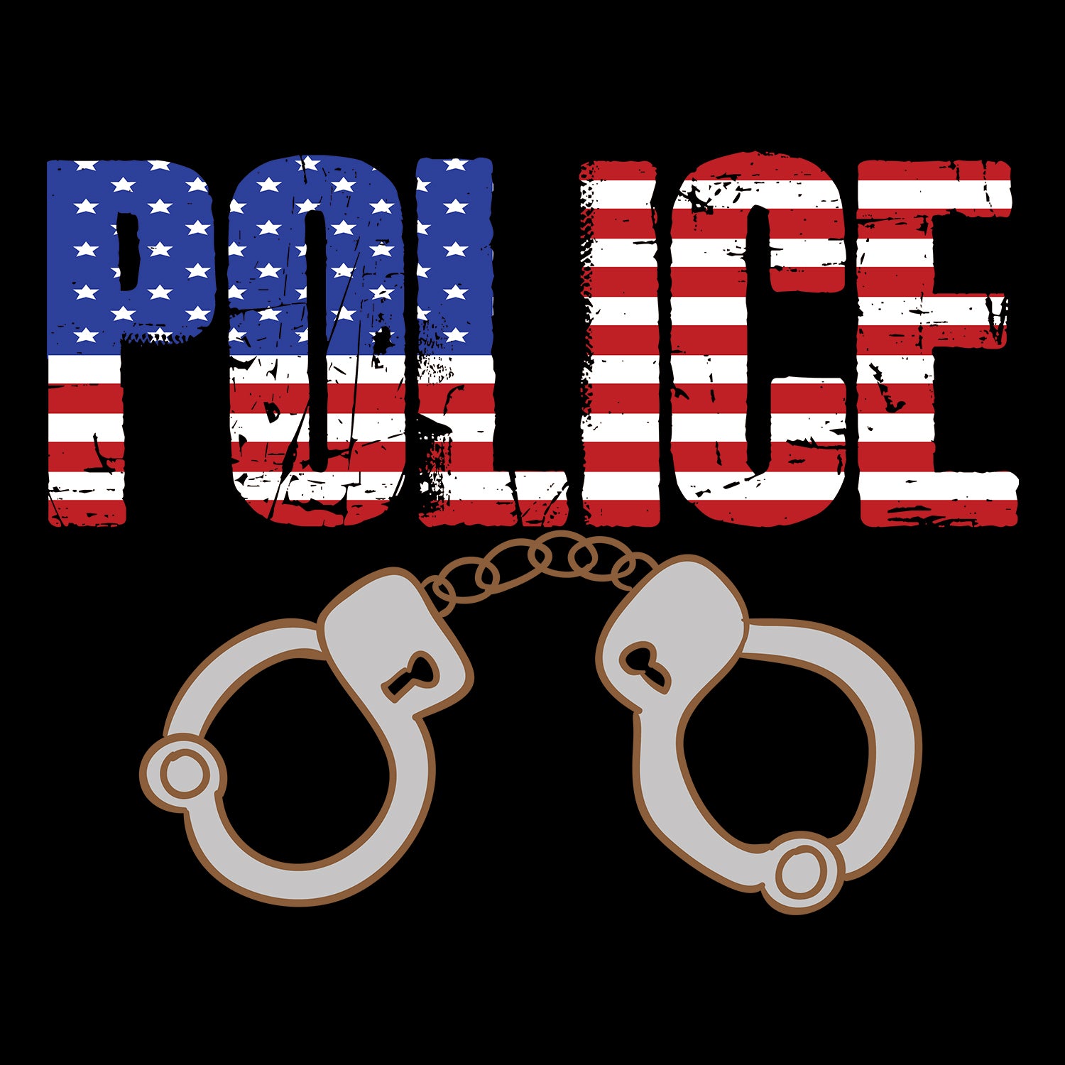 Police American Flag T-Shirt