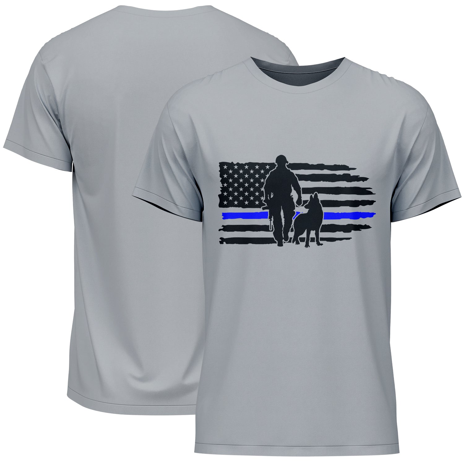 Police German Shepherd American Flag T-Shirt