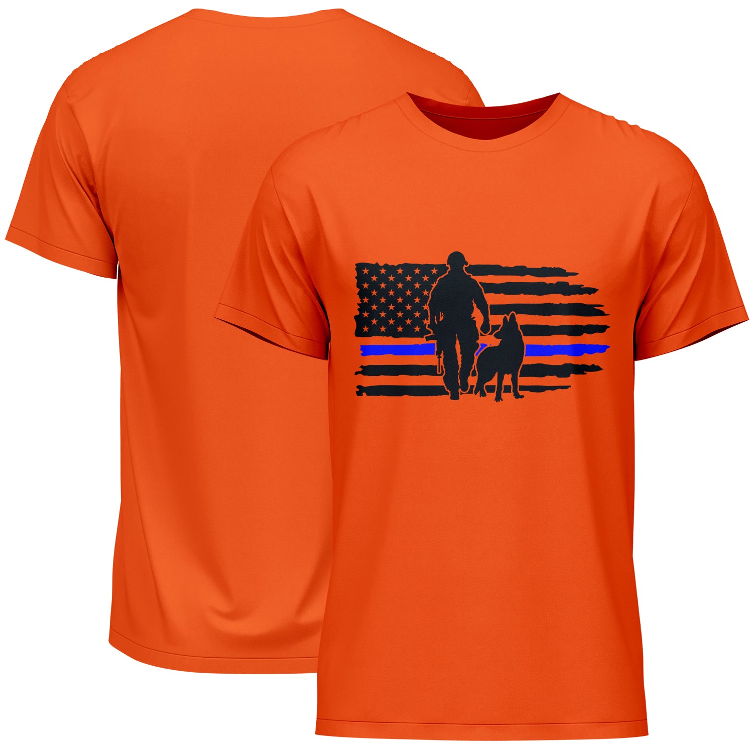 Police German Shepherd American Flag T-Shirt