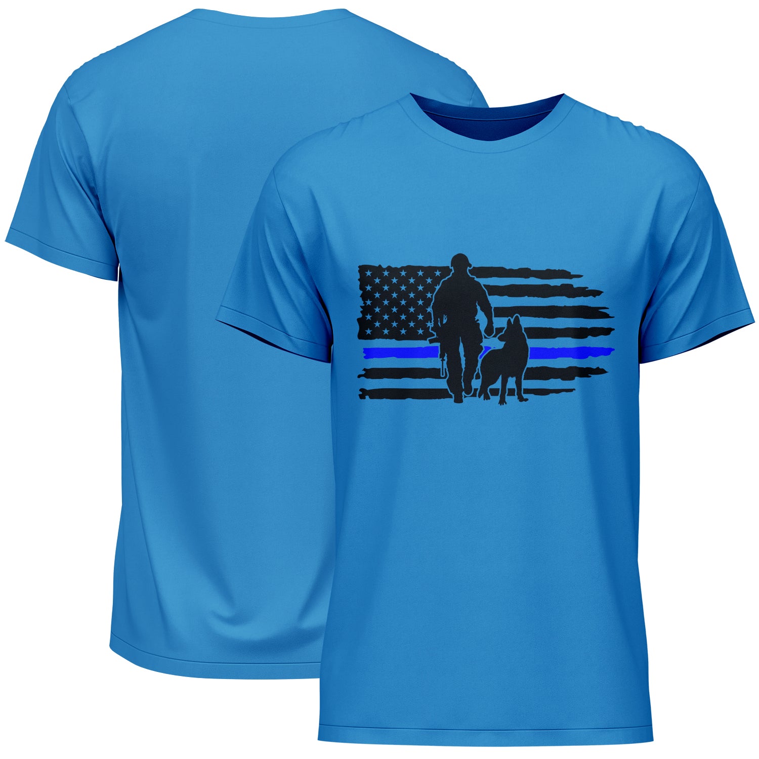 Police German Shepherd American Flag T-Shirt