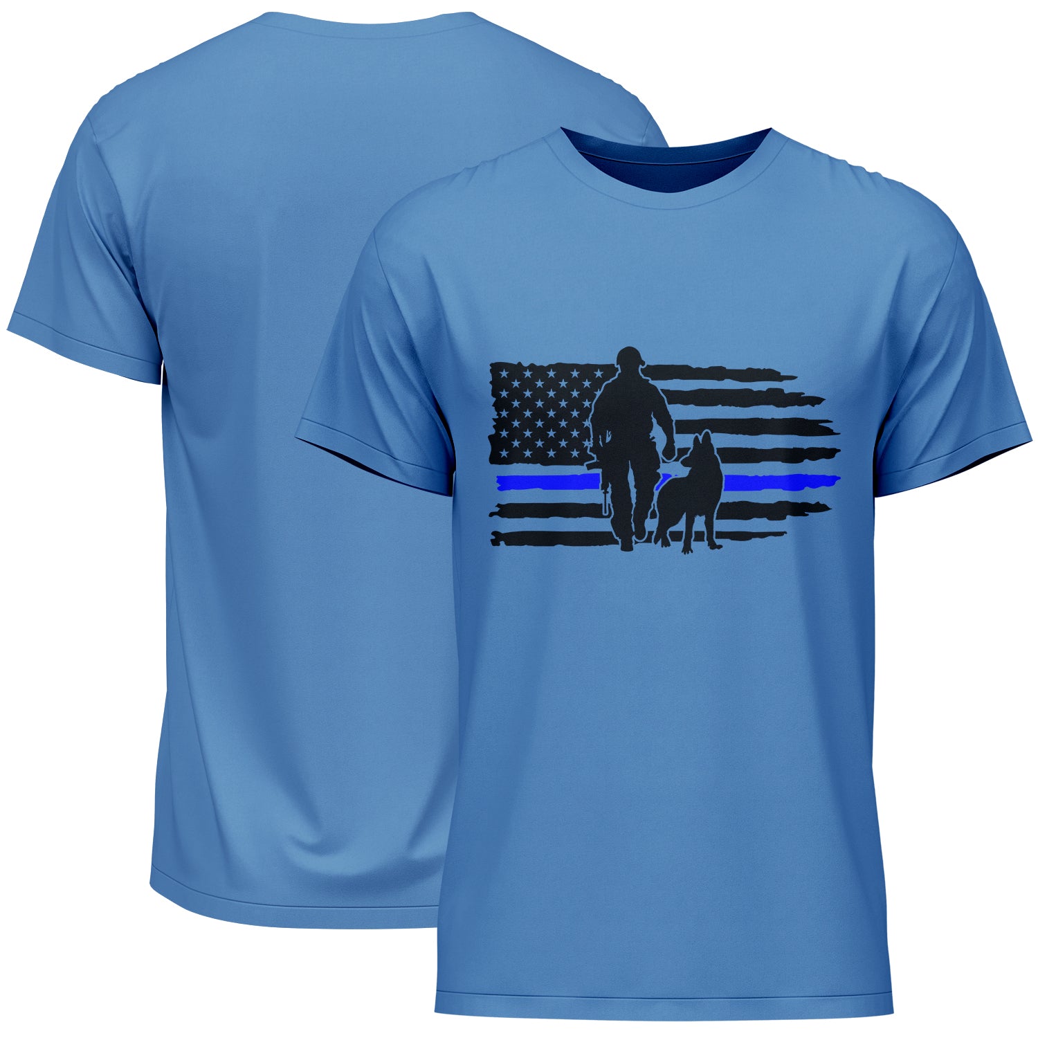 Police German Shepherd American Flag T-Shirt