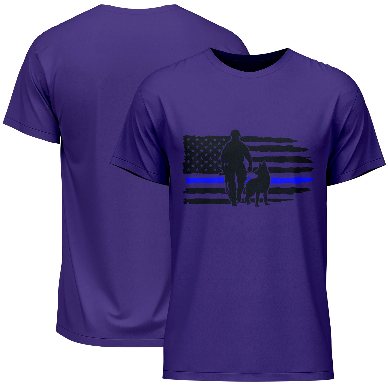 Police German Shepherd American Flag T-Shirt