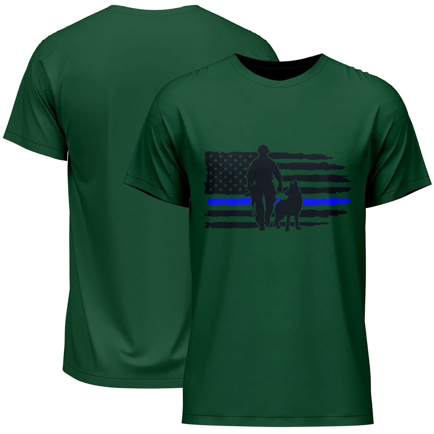 Police German Shepherd American Flag T-Shirt