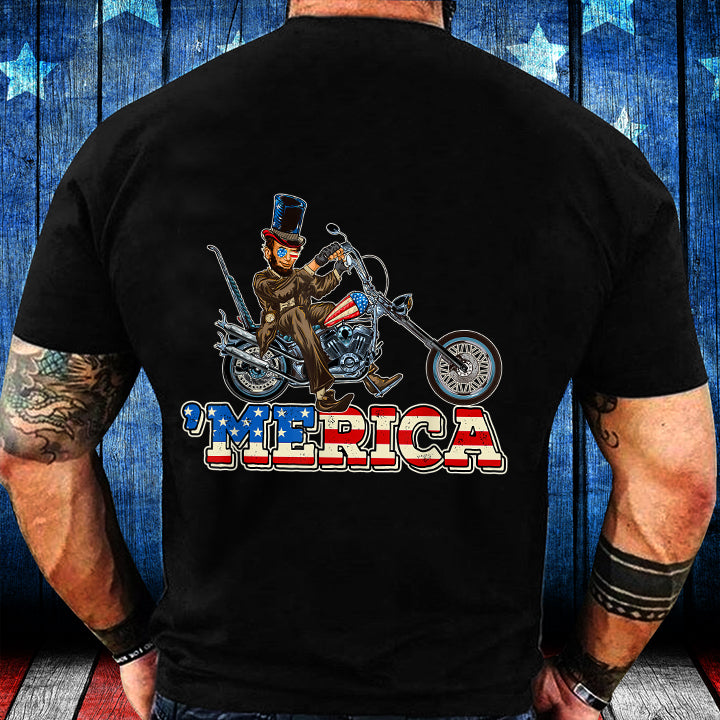 American Flag Motorcycle T-Shirt