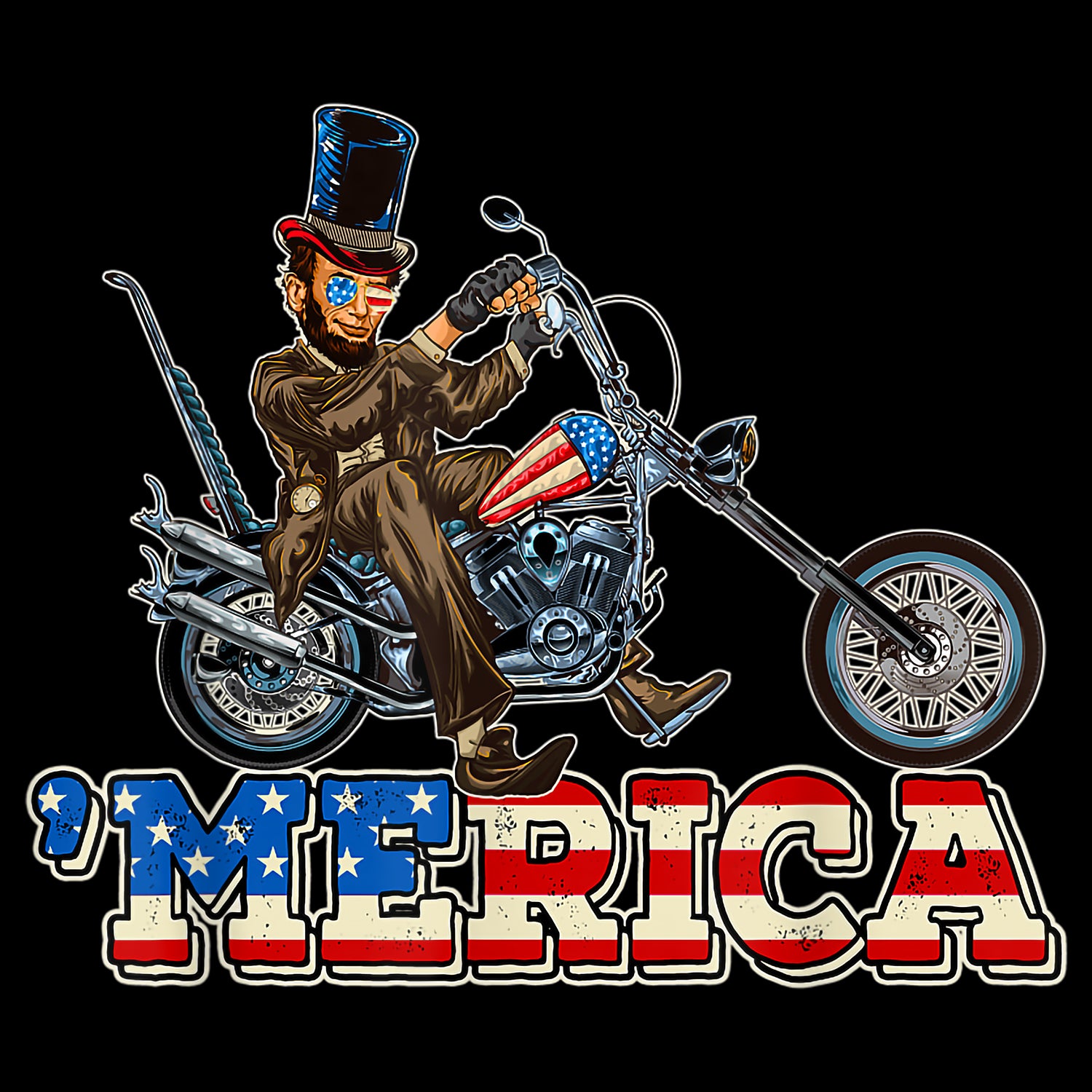 American Flag Motorcycle T-Shirt