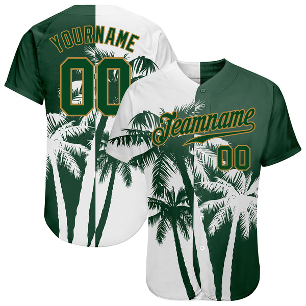 Custom 3D Pattern Design Hawaii Coconut Trees Authentic Baseball Jersey