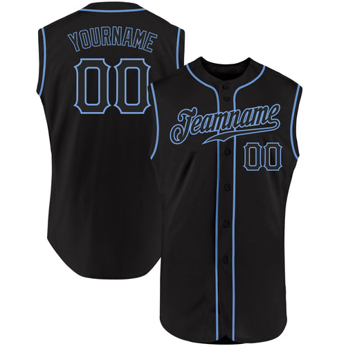 White-Black Light Blue CUSTOM Baseball Jersey 