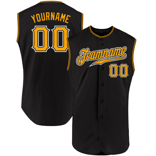 Custom Baseball Jersey White Black-Gold Authentic Two Tone