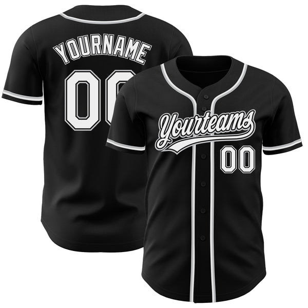 Custom Black White-Gray Authentic Baseball Jersey