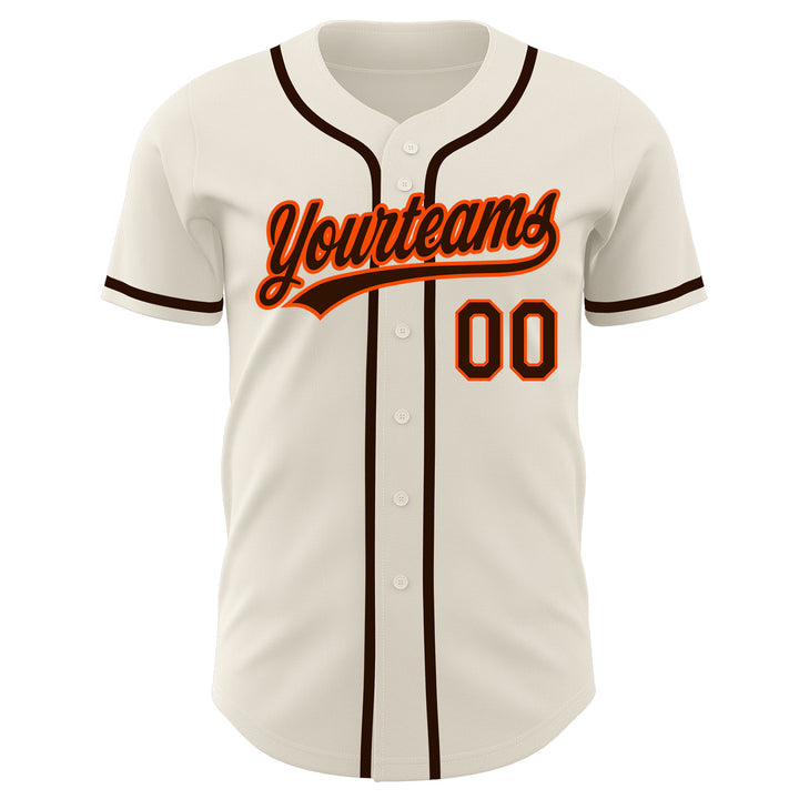 Custom Cream Black-Orange Baseball Jersey – FansCustom