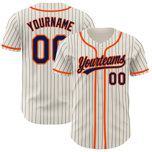 Custom Softball Jersey White Orange Pinstripe Orange-Black Authentic