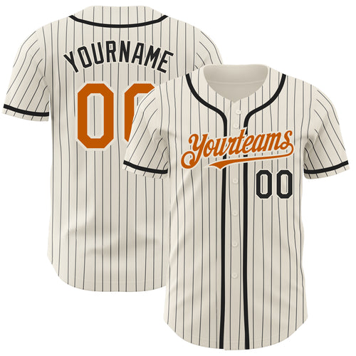 Custom Softball Jersey White Orange Pinstripe Orange-Black Authentic