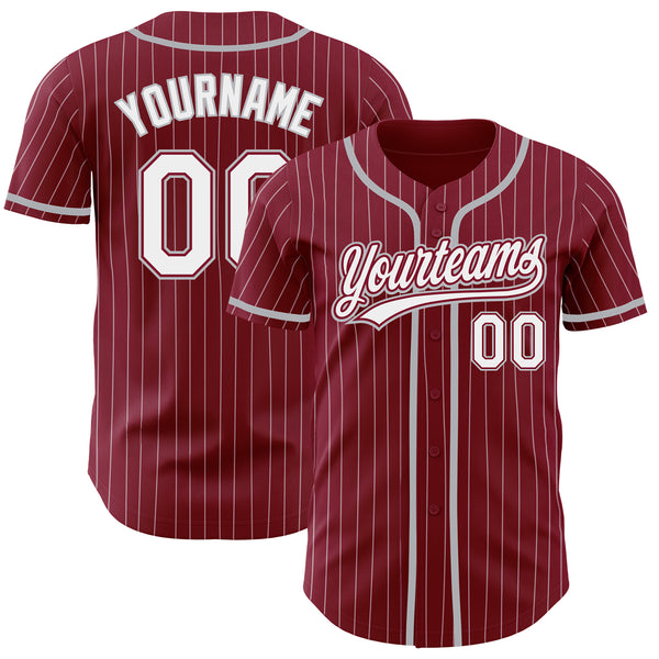 Custom Red White-Black Authentic Baseball Jersey