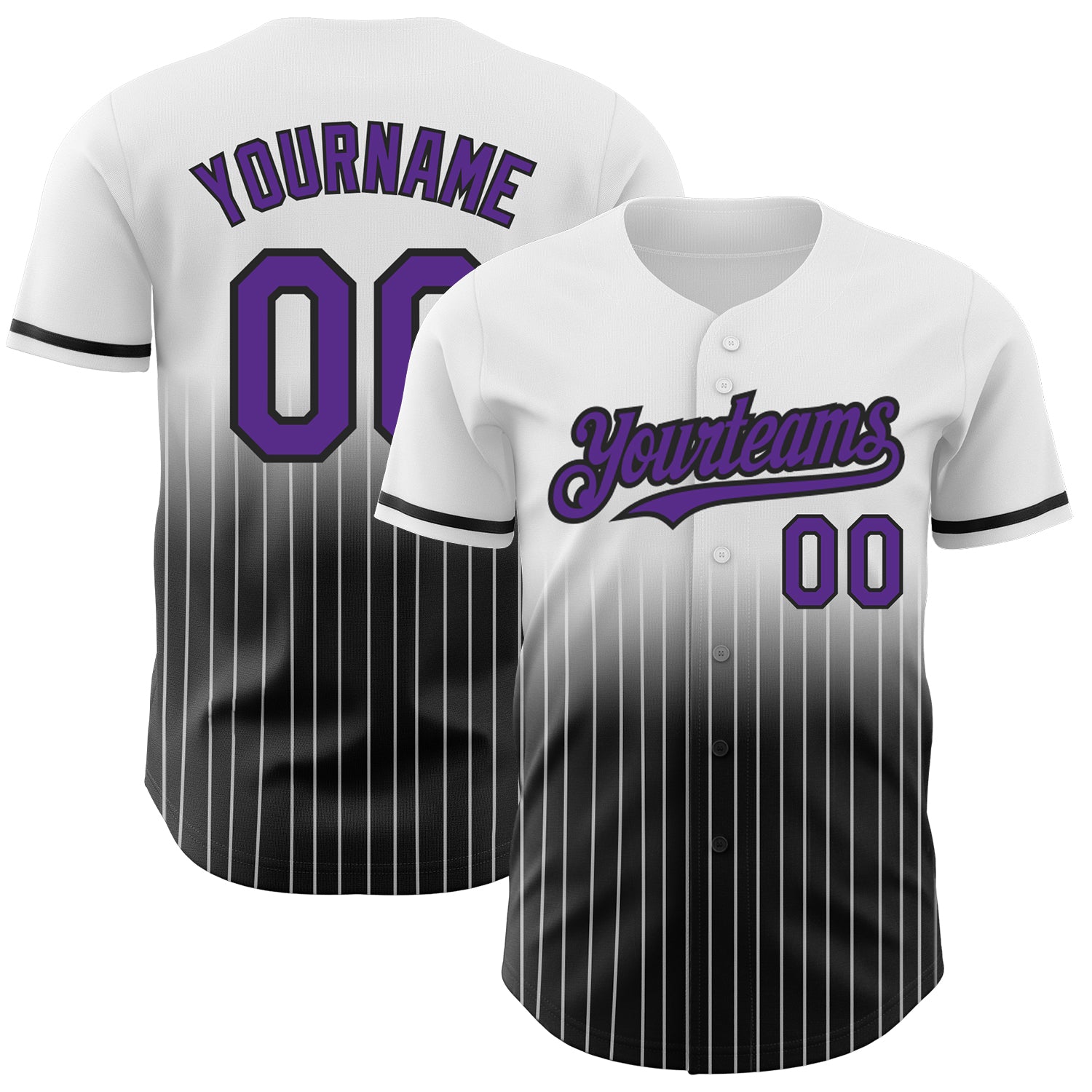 2024 Custom White Pinstripe Purple-Black Authentic Fade Fashion ...