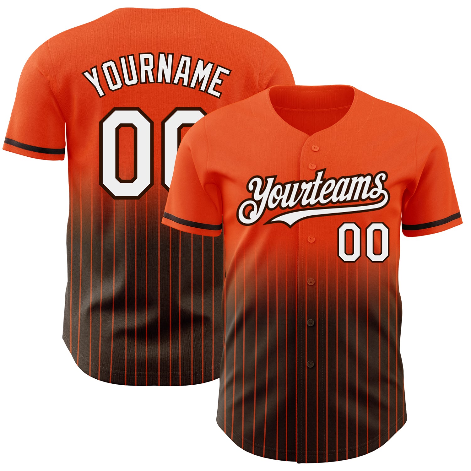 2024 Custom Orange Pinstripe White-Brown Authentic Fade Fashion ...