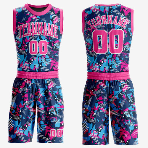 Custom Black Black-Old Gold Round Neck Sublimation Basketball Suit