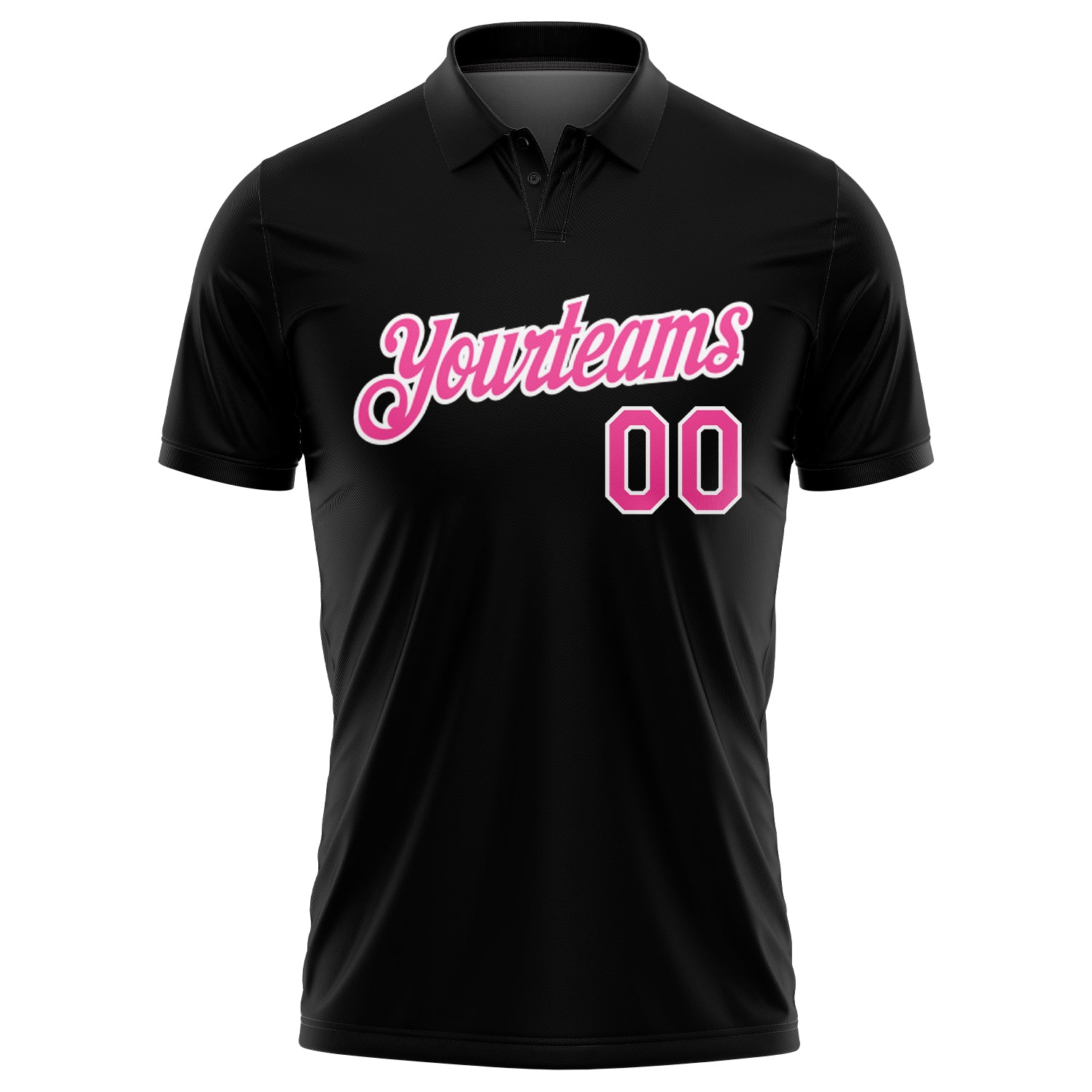 Custom Black Pink-White 3D American Flag With Pink Ribbon Breast Cancer Awareness Month Women Health Care Support Performance Golf Polo Shirt