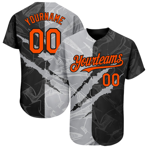 Custom Cream Black-Orange Baseball Jersey – FansCustom