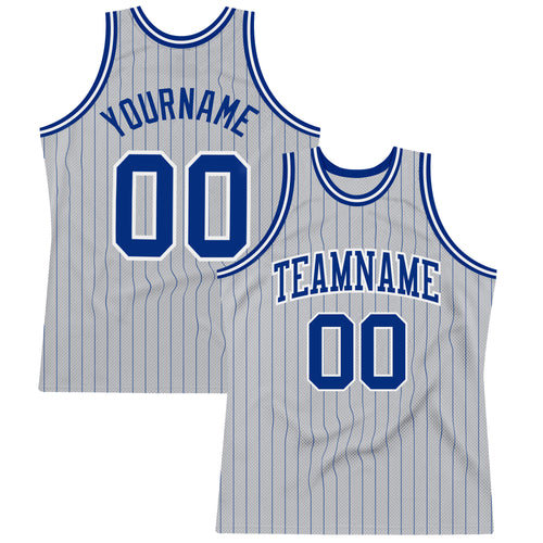 Custom Neon Green White Pinstripe Navy-White Authentic Basketball Jersey in  2023