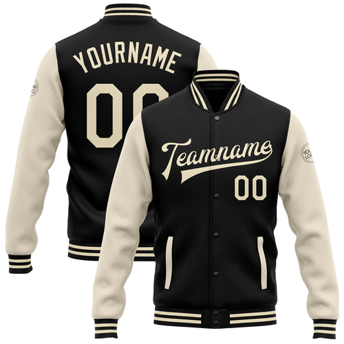 Custom White Black Pinstripe Purple-Pink Bomber Full-Snap Varsity