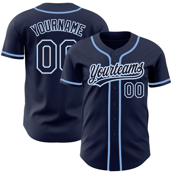 Custom Navy Navy-Light Blue Authentic Baseball Jersey