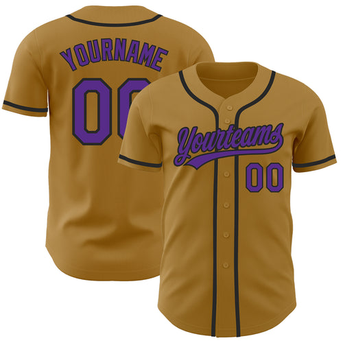 Custom Black Black-Old Gold Authentic Baseball Jersey