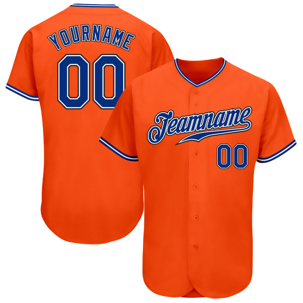 Custom Orange Royal-Black Authentic Baseball Jersey