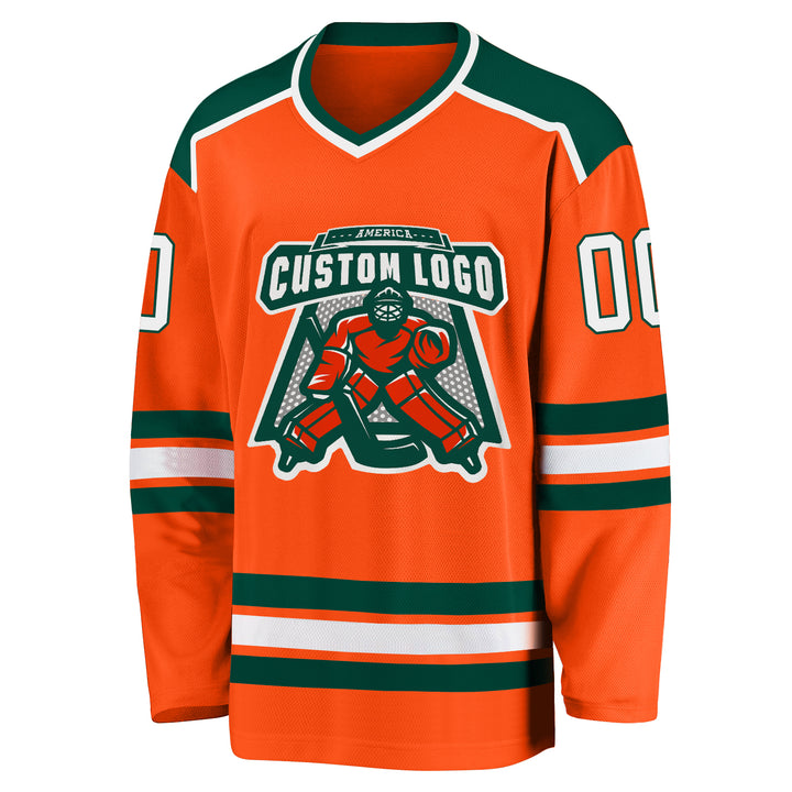 Custom Black Black-Orange Hockey Jersey Discount