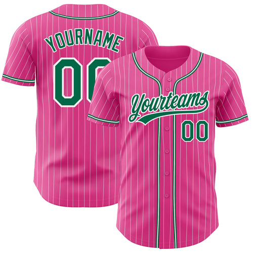 Cheap Custom White Pink-Kelly Green Authentic Two Tone Baseball