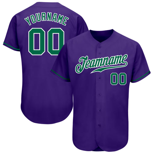 Kelly Green White-Gold CUSTOM Baseball Jersey 