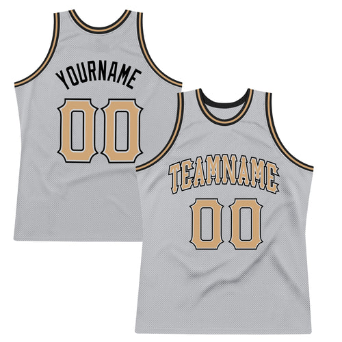 Custom Gray Black Pinstripe Black-Gold Authentic Basketball Jersey - Best  Custom