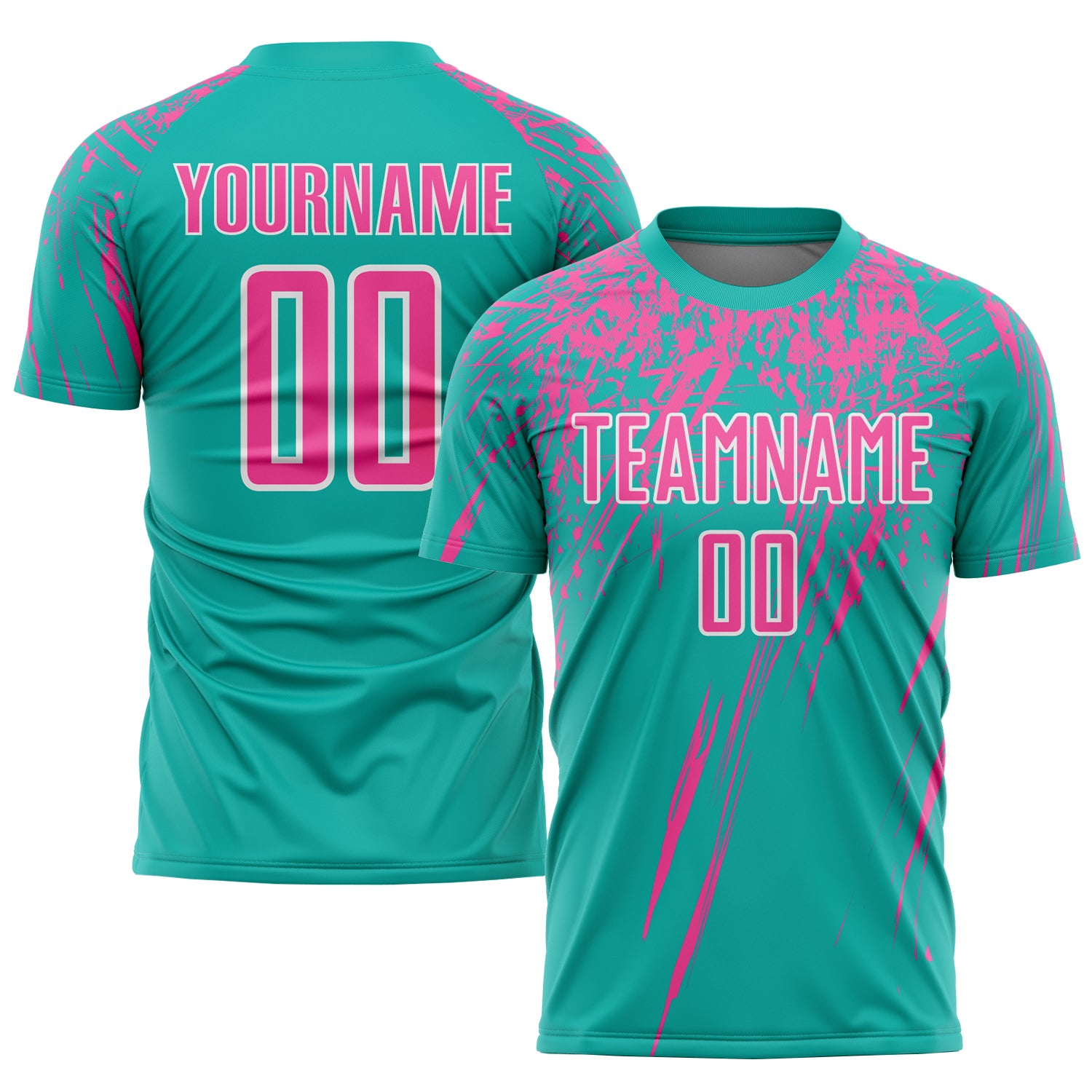 Custom Aqua Pink-White Sublimation Soccer Uniform Jersey Sale Online ...