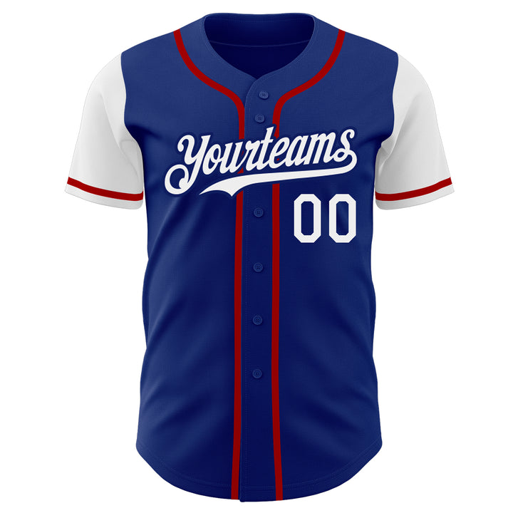 Custom Royal White-Red Baseball Jersey – FanCustom