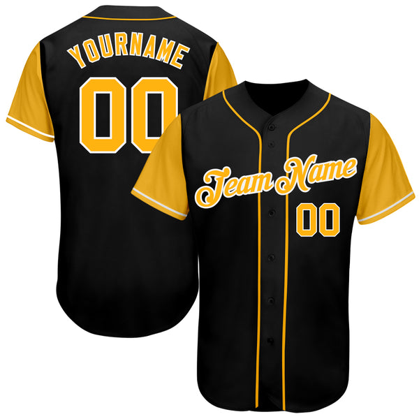 Custom Camo Black-Gold Authentic Salute To Service Baseball Jersey