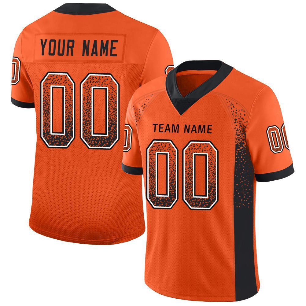Custom Orange Black-White Mesh Drift Fashion Football Jersey – FansCustom