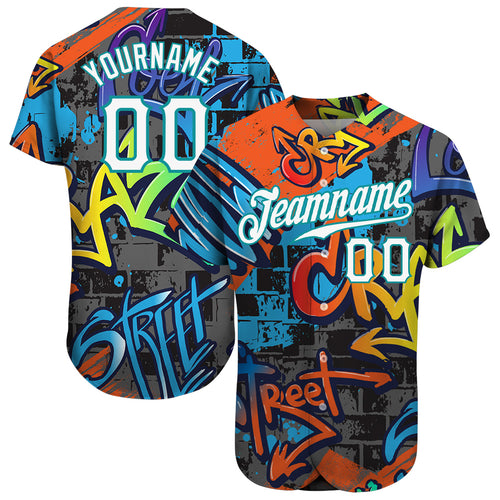 Cheap Custom Graffiti Pattern White-Royal 3D Abstract Watercolor Authentic Baseball  Jersey Free Shipping – CustomJerseysPro