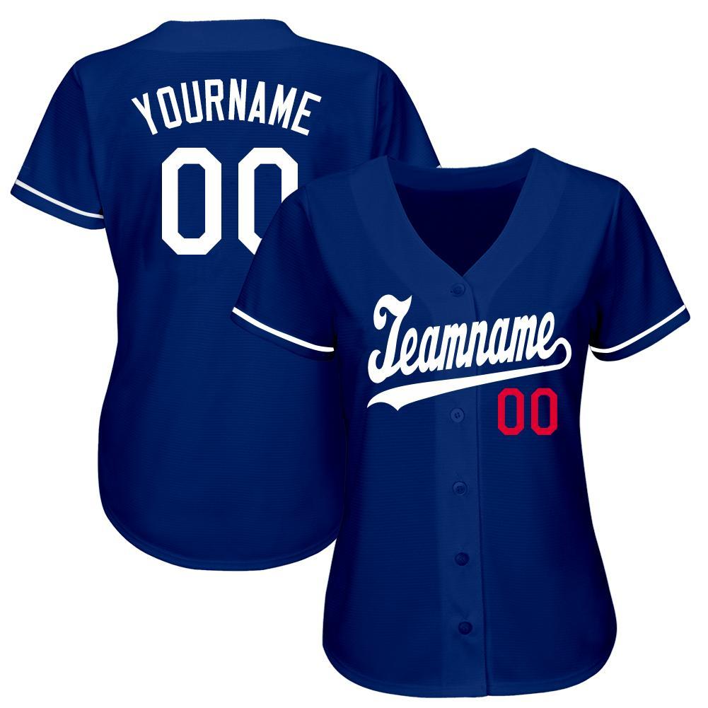 Custom Royal White-Red Baseball Jersey